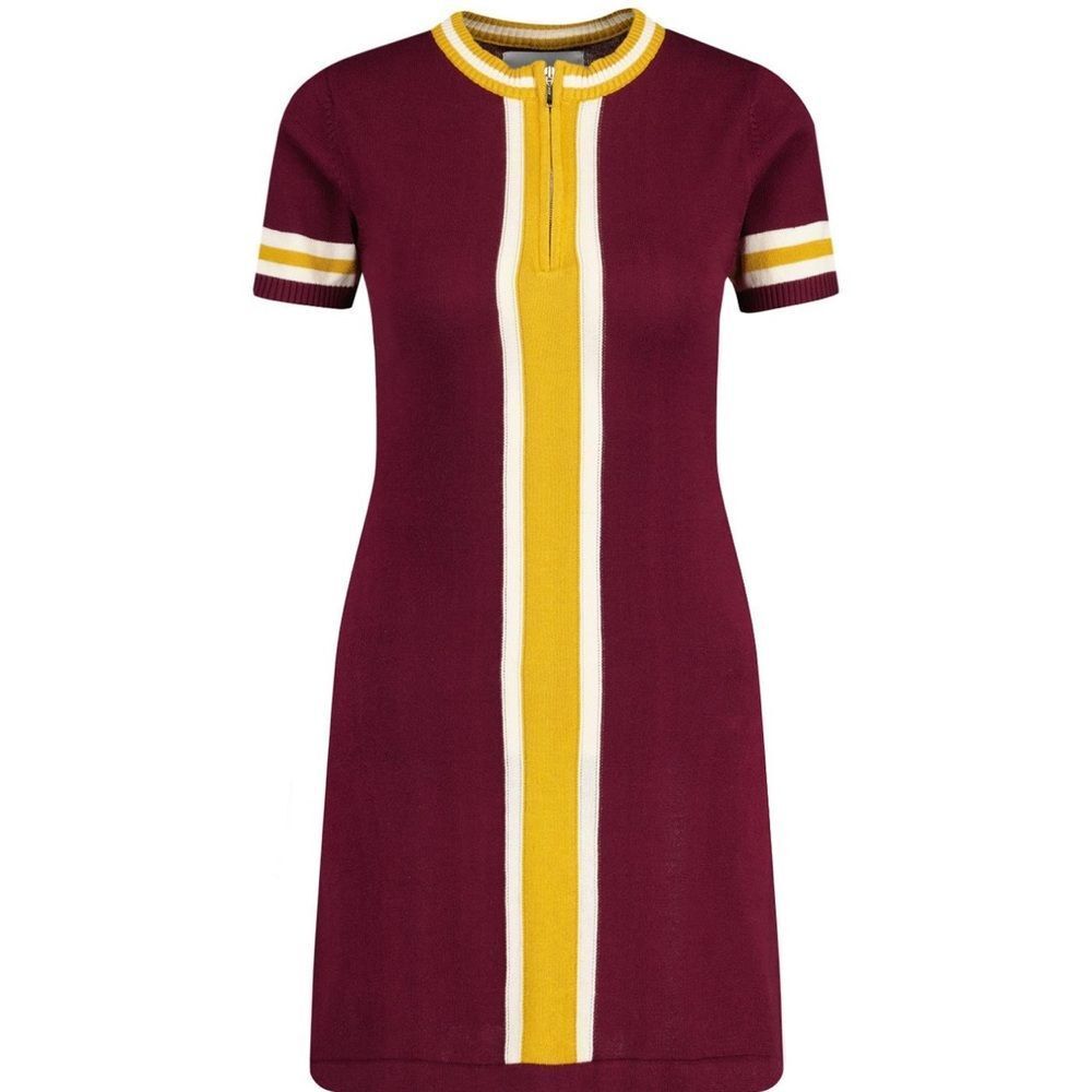 MadCap England Aster 60s Mod Zip Neck Knit Dress, Sz 16 US & 12 US